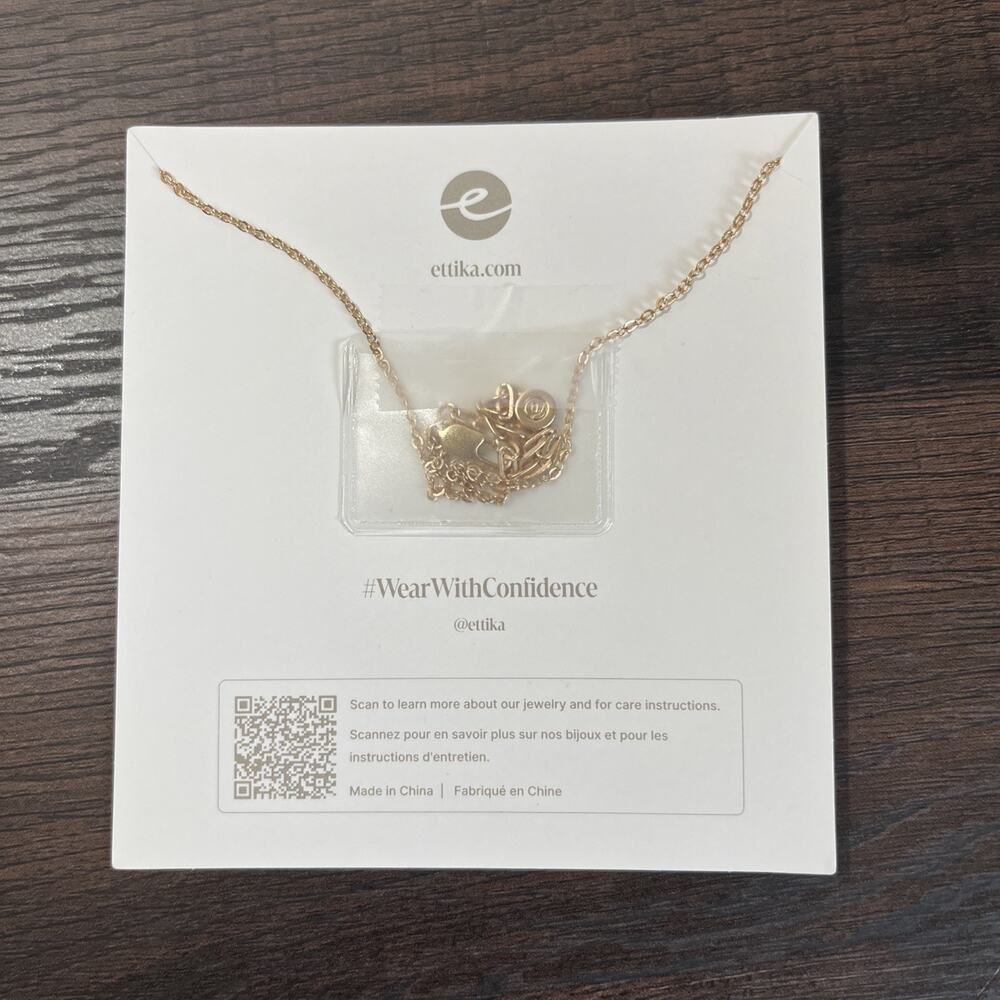 NEW Ettika Dripping in Crystals Drop Necklace, Gold, FabFitFun, BNIB Retail $65 - Picture 2 of 4
